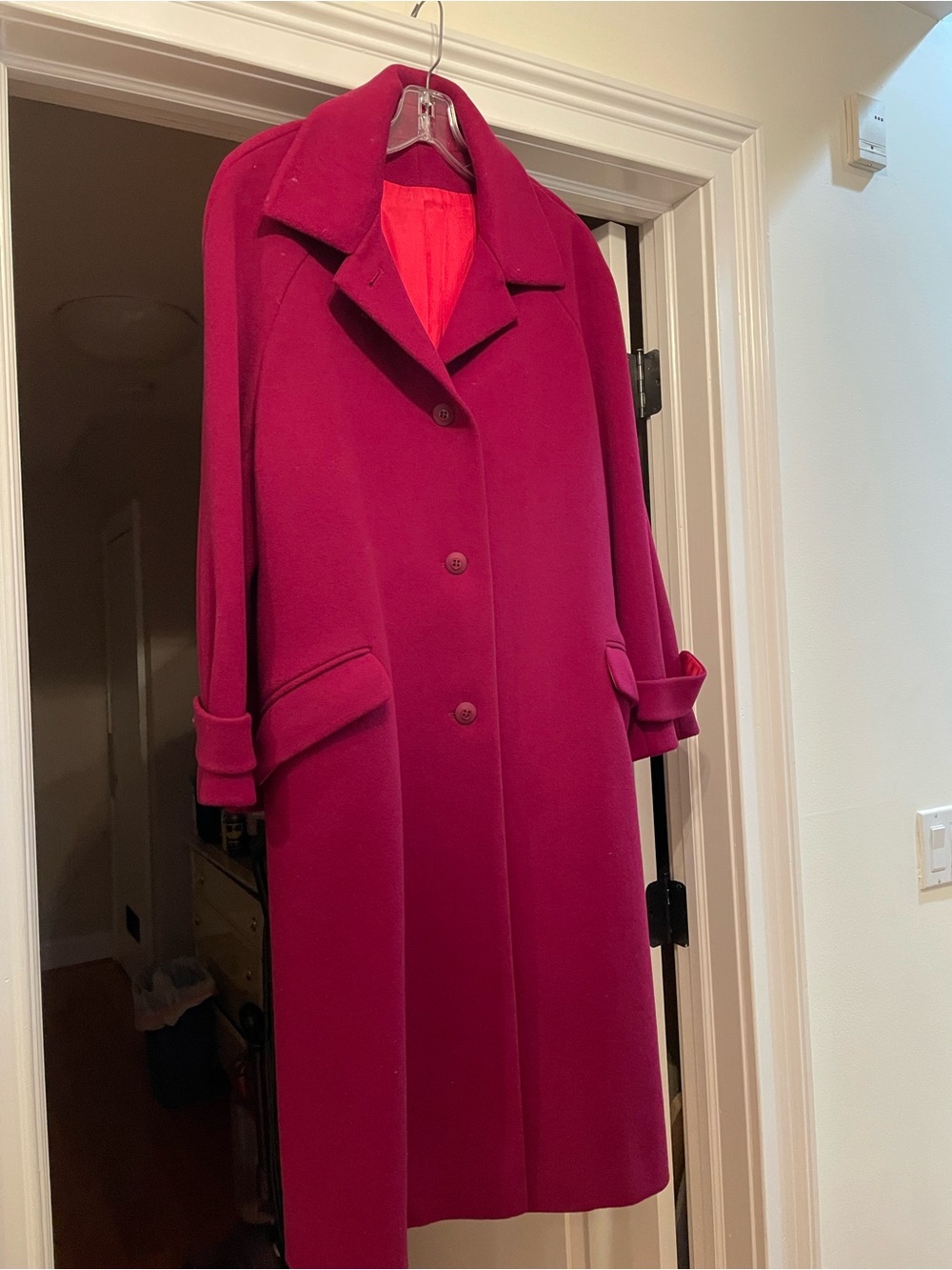 Classic Women's Burgundy Wool Coat vintage